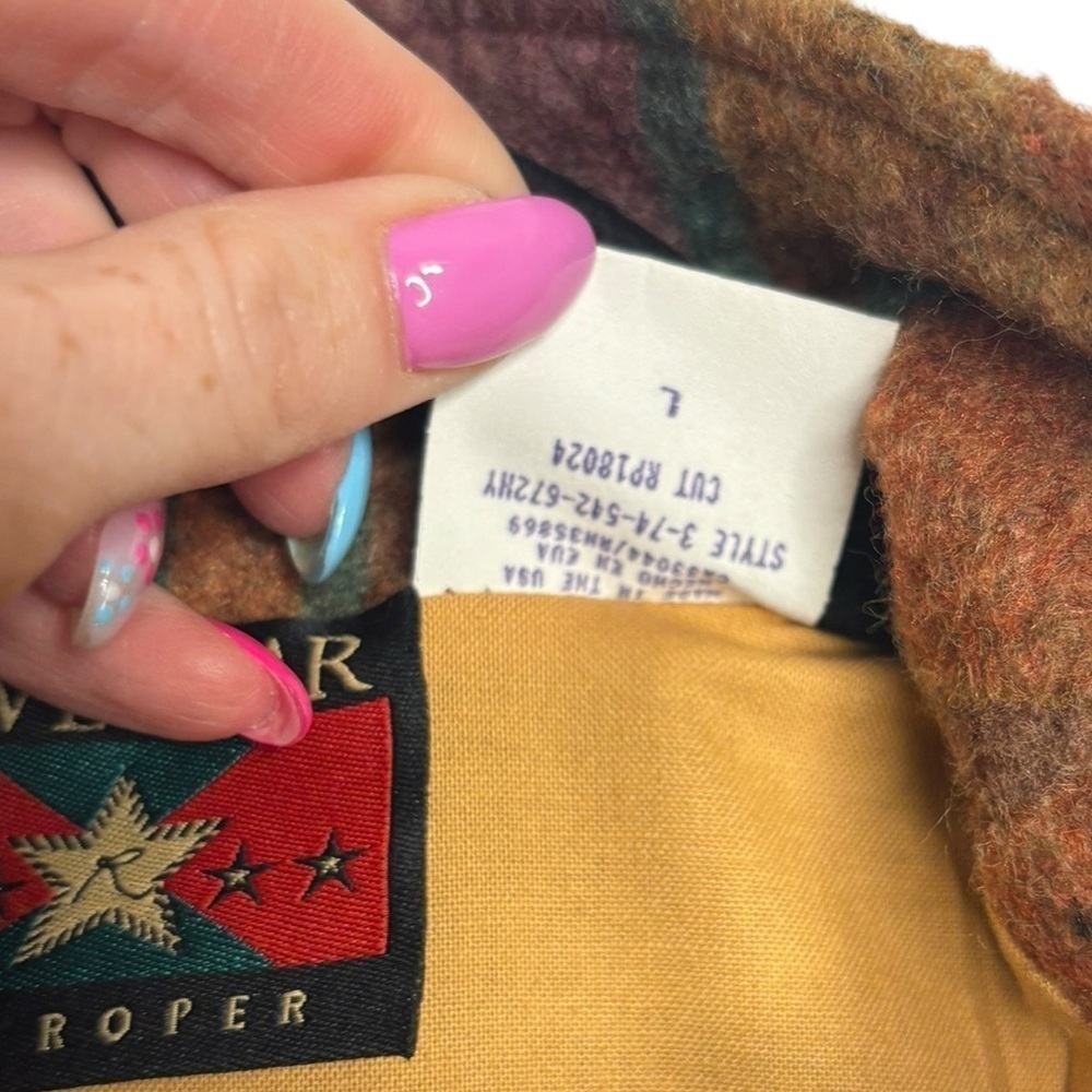 VTG Y2K Western Five Star by Roper Aztec Print Zip Front Vest Large - Picture 4 of 11